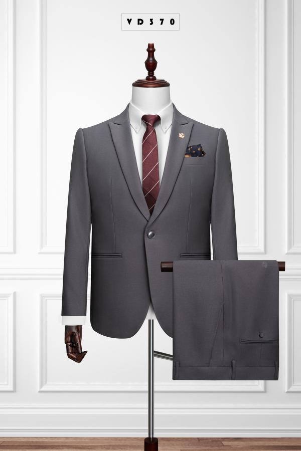 370 Bộ Vest xám chấm bi 1 nút #0